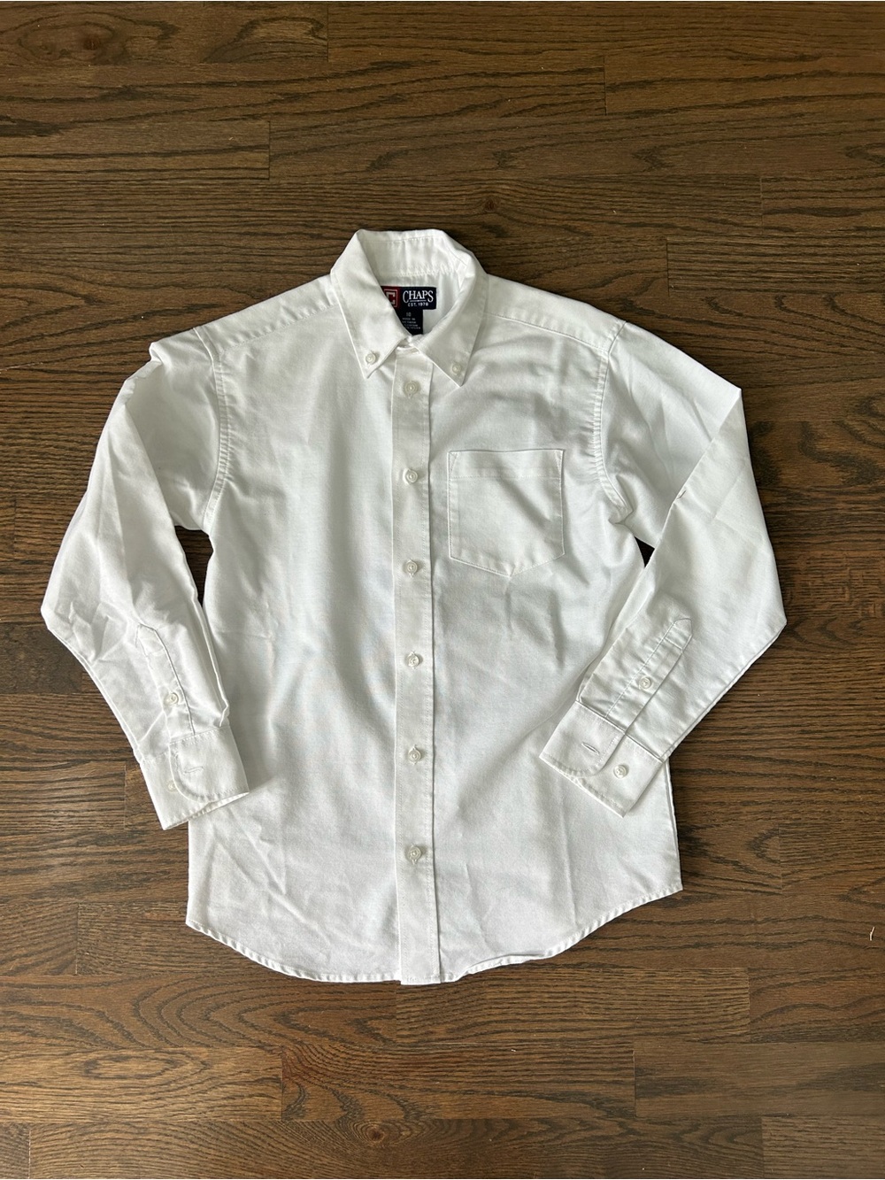 Chaps Boys White Button-Down Oxford Shirt